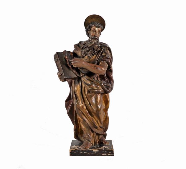 Polychrome wooden sculpture "San Pietro"