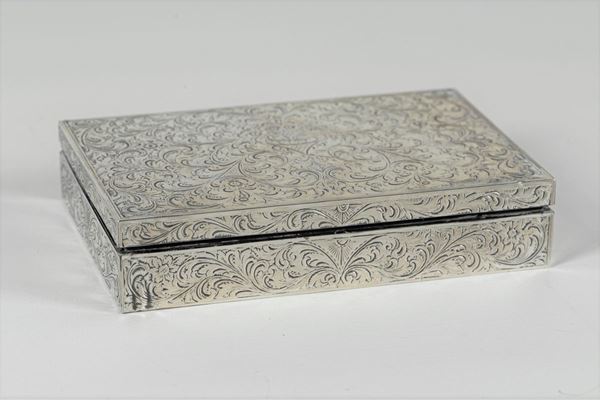 Rectangular box coated in silver