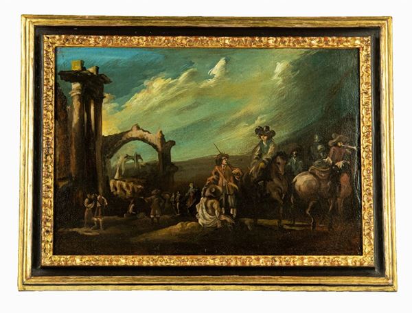 Pittore Italiano Fine XVIII - Inizio XIX Secolo - &quot;Before the battle&quot;