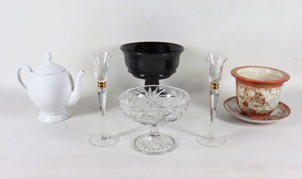 Lot in glass, ceramic, porcelain and terracotta (7 pcs)