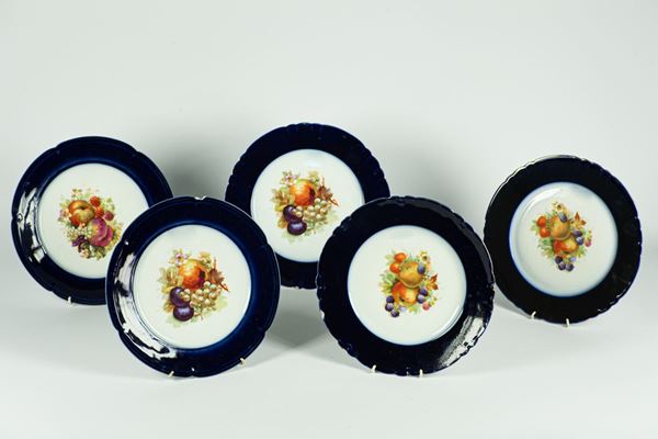 Five Ginori porcelain wall plates