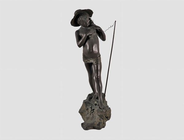 Scultura in bronzo "Pescatorello"