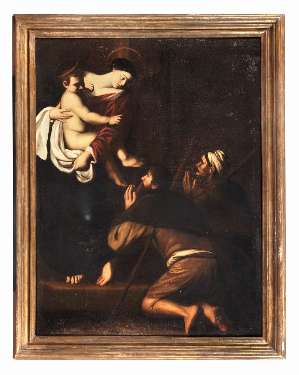"Madonna con Bambino e l'adorazione dei pastori", dipinto ad olio su tela