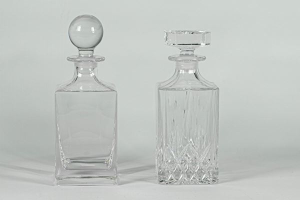 Due Bottiglie da Whisky in cristallo