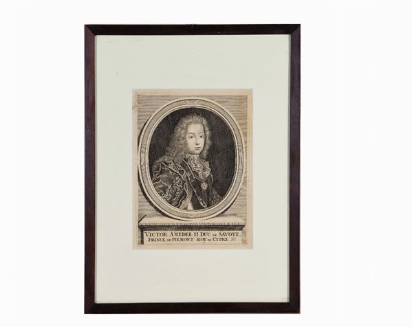 Antique engraving "Vittorio Amedeo II Duke of Savoy"