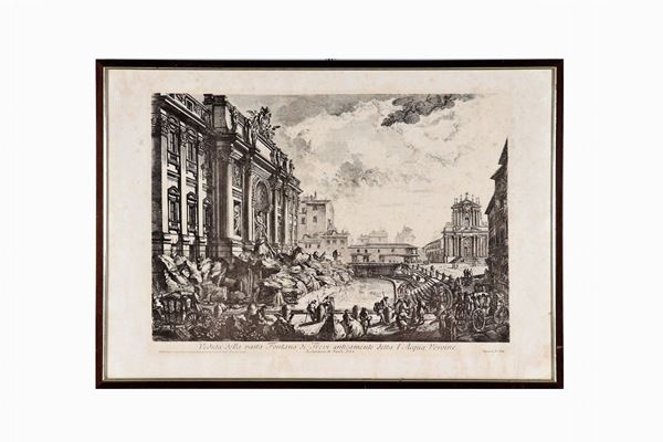 Stampa "Veduta della Fontana di Trevi"