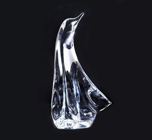 "Penguin" sculpture in French glass DAUM