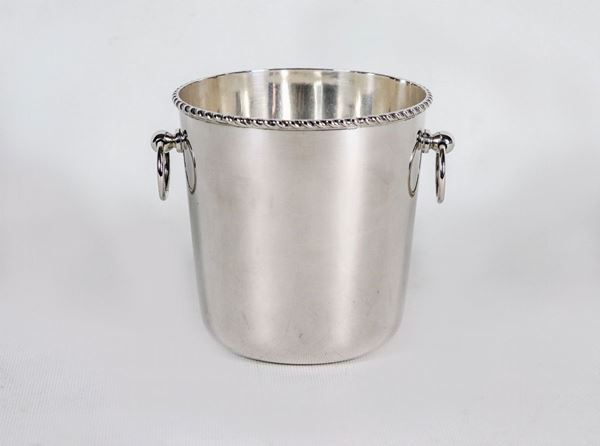 Silver ice bucket with poded edge, gr. 400