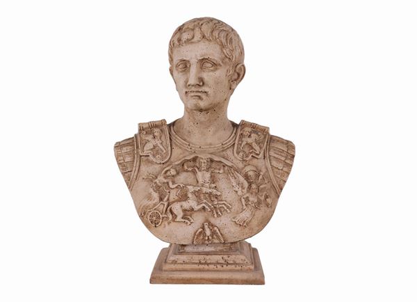 Bust in stone 'Octavian Augustus'