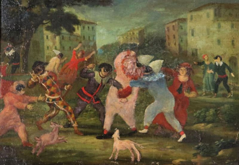 "La Festa del Carnevale", dipinto ad olio su tela