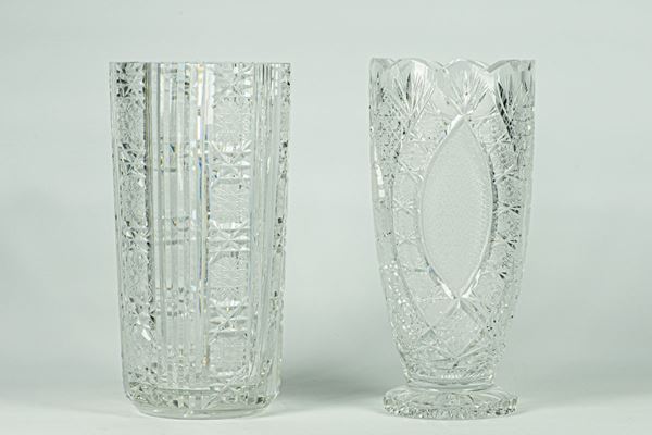 Due Vasi portafiori in cristallo Boemia