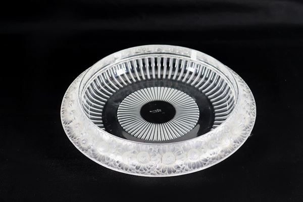 Centrotavola "Honfleur" in cristallo francese di Lalique. Firmato