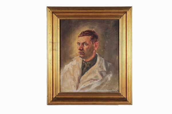 Pittore Italiano Inizio XX Secolo - "Portrait of a medical officer", oil painting on canvas