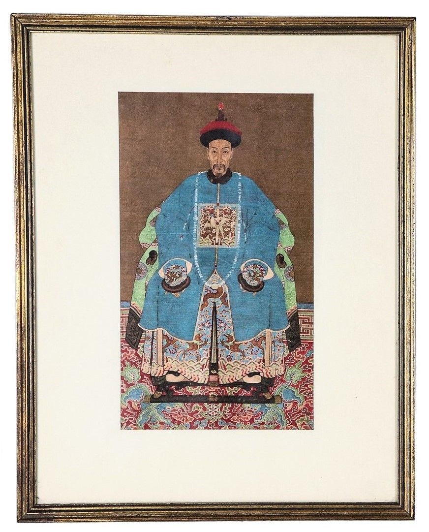 Lotto di sei stampe colorate cinesi "Dignitari"