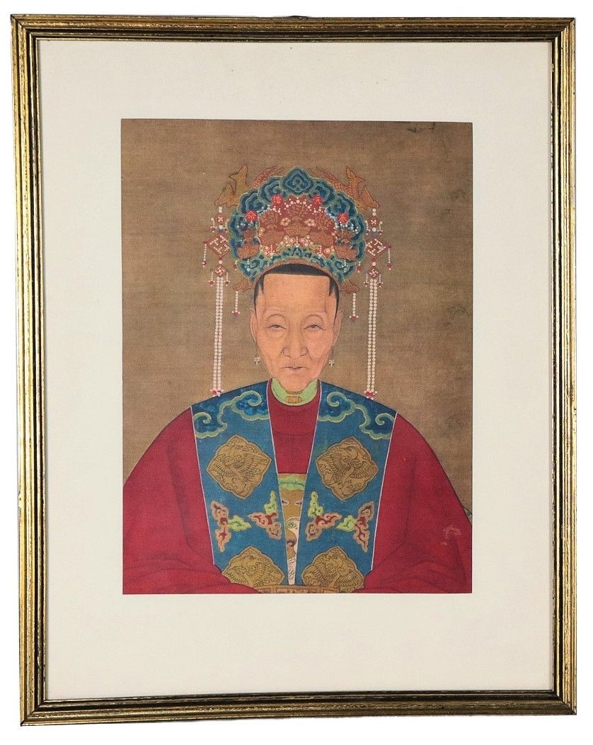 Lotto di sei stampe colorate cinesi "Dignitari"