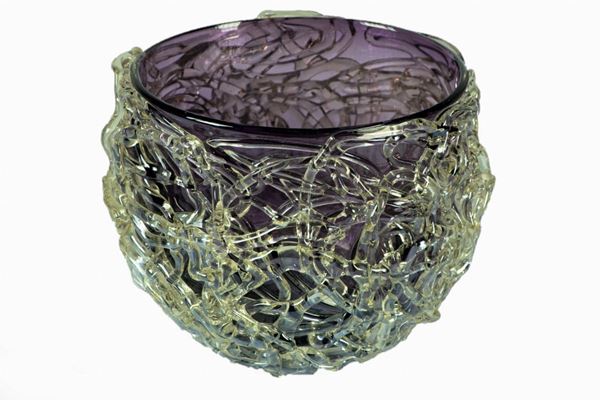 Murano blown glass cachepot