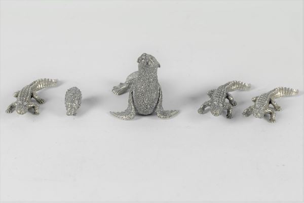 Cinque Animaletti in argento