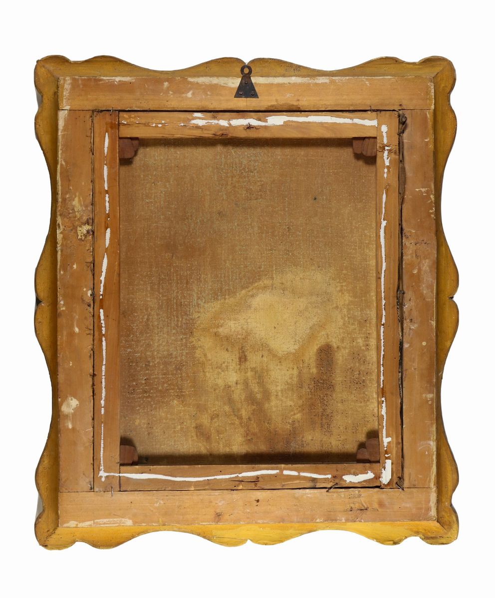 Firmato e datato 1855. "Ritratto di nobiluomo", dipinto ad olio su tela