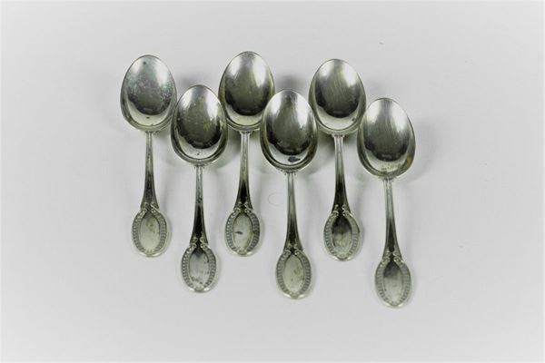 6 Silver coffee spoons
