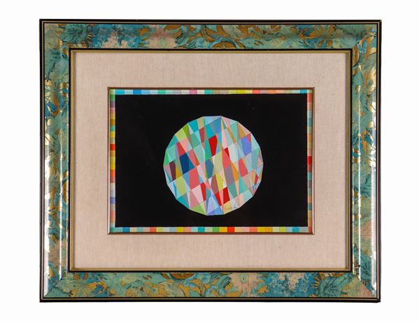 Pittore Contemporaneo - Firmato. "Sfera di colori" tecnica mista su carta cm 22 x 30