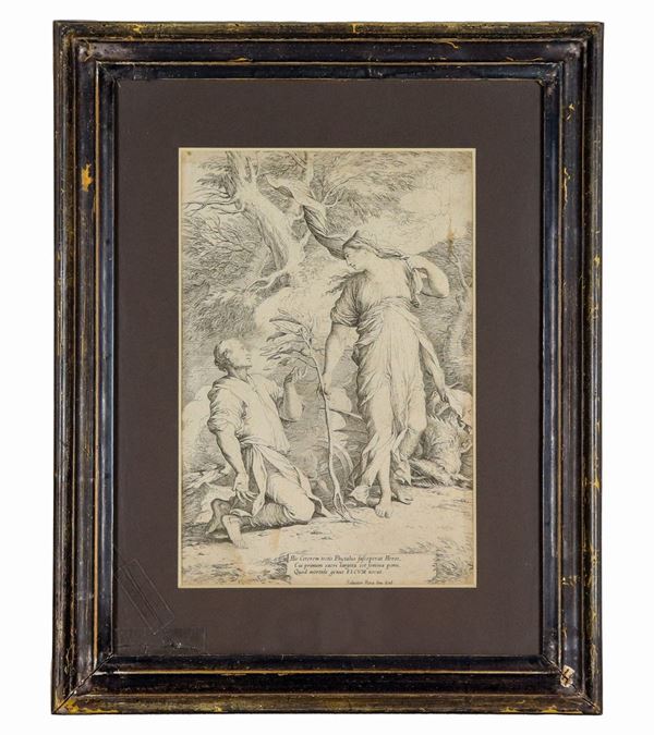 "Ceres and Fitalo", ancient paper engraving