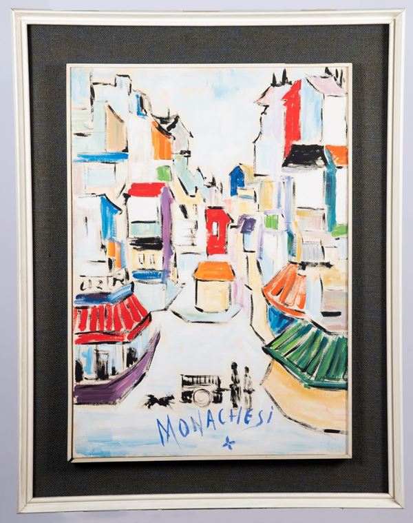 Sante Monachesi - &quot;View of the city with houses&quot;