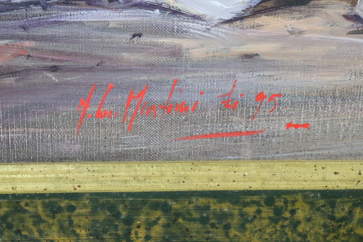 Firmato e datato 1995. "Il paesaggio dell'anima" olio su tela cm 70 x 120
