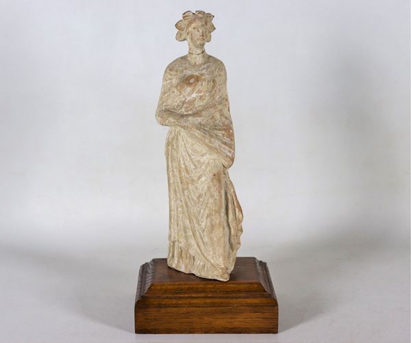 Piccola scultura in terracotta "Vestale romana" 