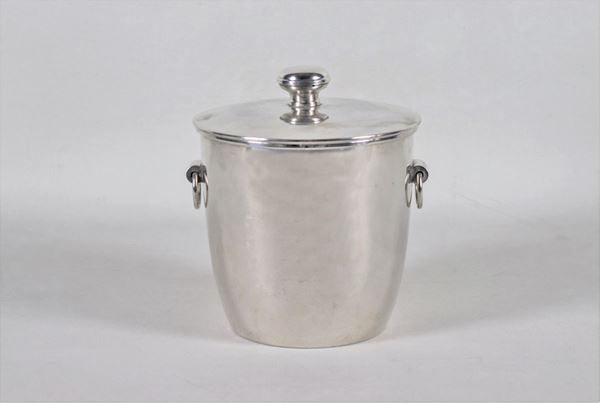 Silver ice bucket with ring handles, gr. 750 about