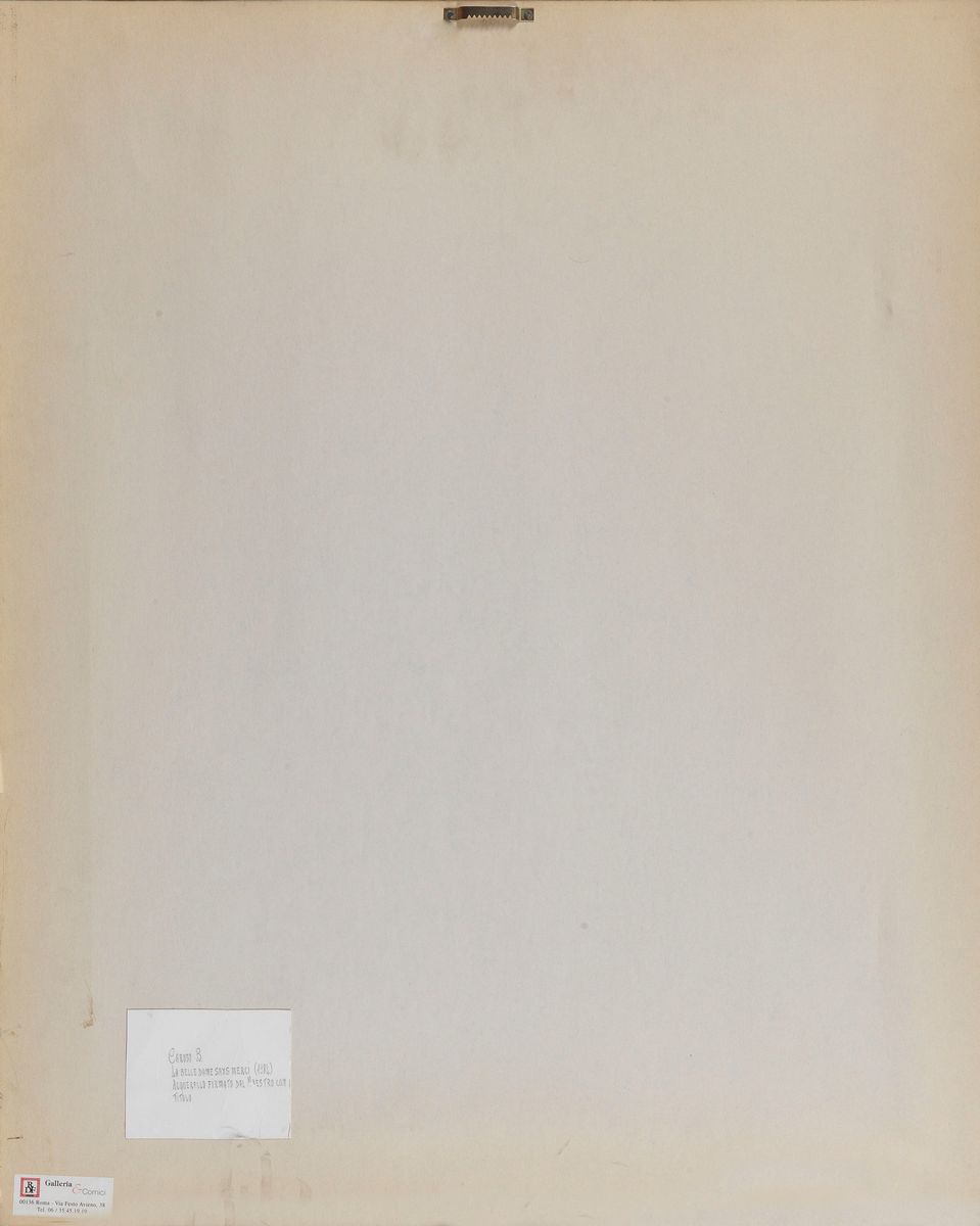 Firmato. "La belle dame sans merci" acquarello su carta cm 50 x 35