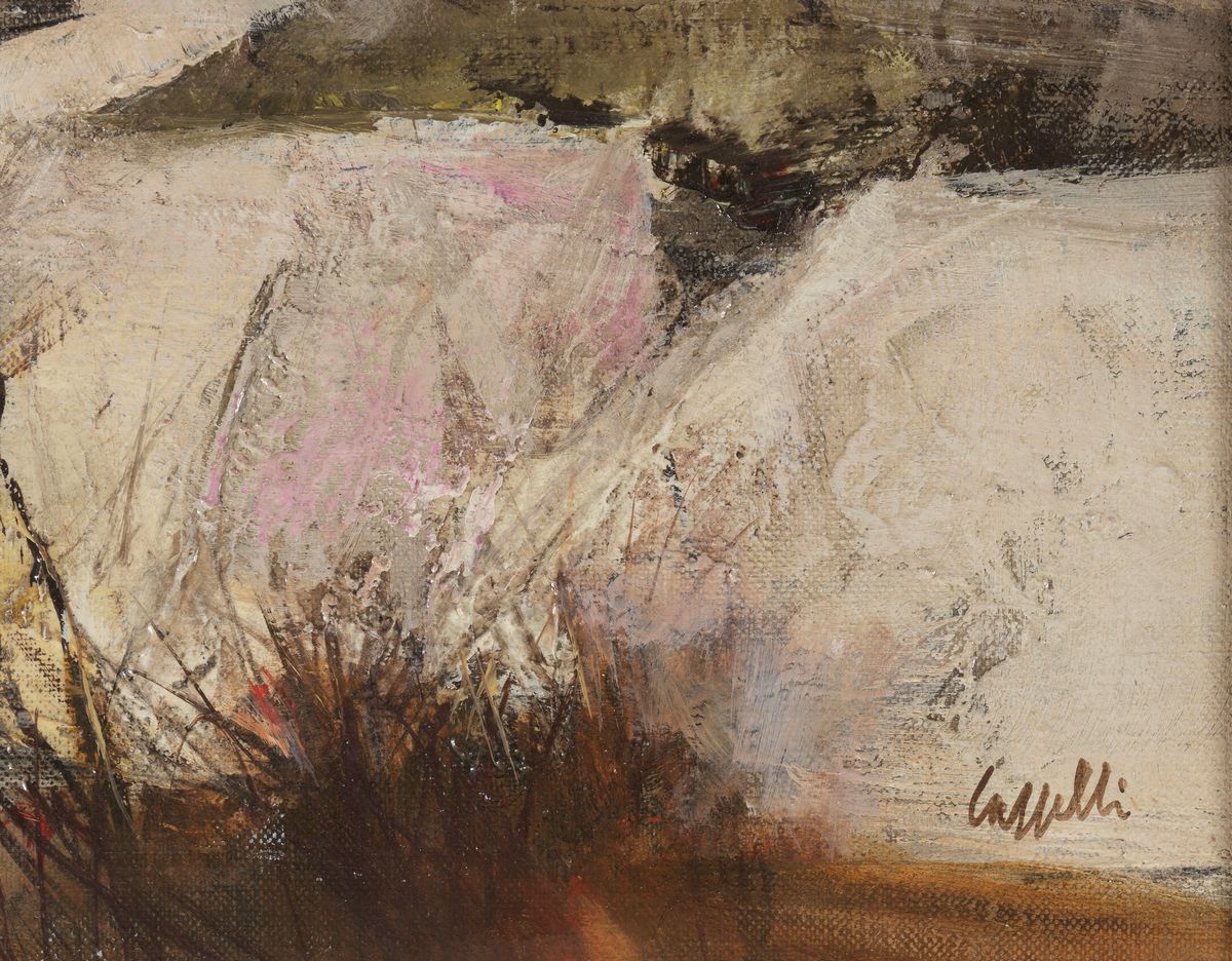 Firmato. "Calanchi appenninici" olio su tela cm 40 x 50