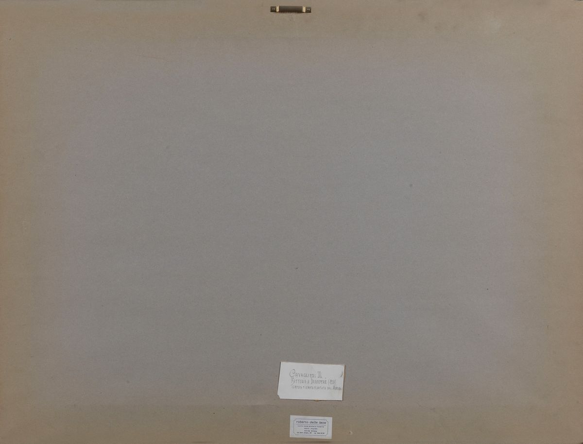 Firmata e datata 1951. "Fattoria Dramferé" tempera su cartoncino cm 35 x 50