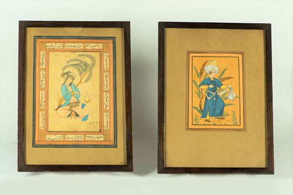 Two watercolor drawings &quot;Oriental characters&quot;