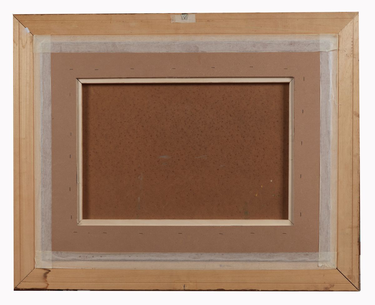 Firmato e datato 1985. "Case nel Chianti" acquarello su carta cm 50 x 70