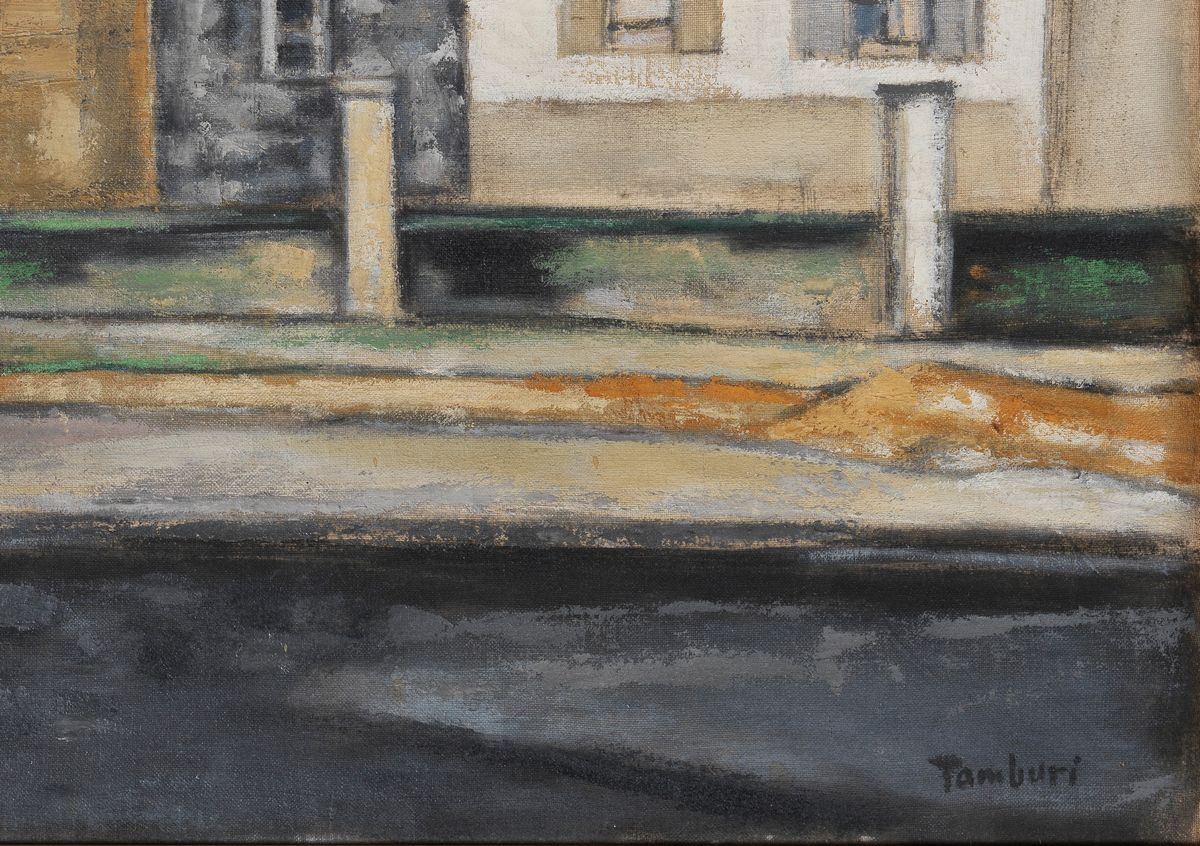 Firmato. "Ricordo di Ville d'Avray" olio su tela cm 60 x 80,5