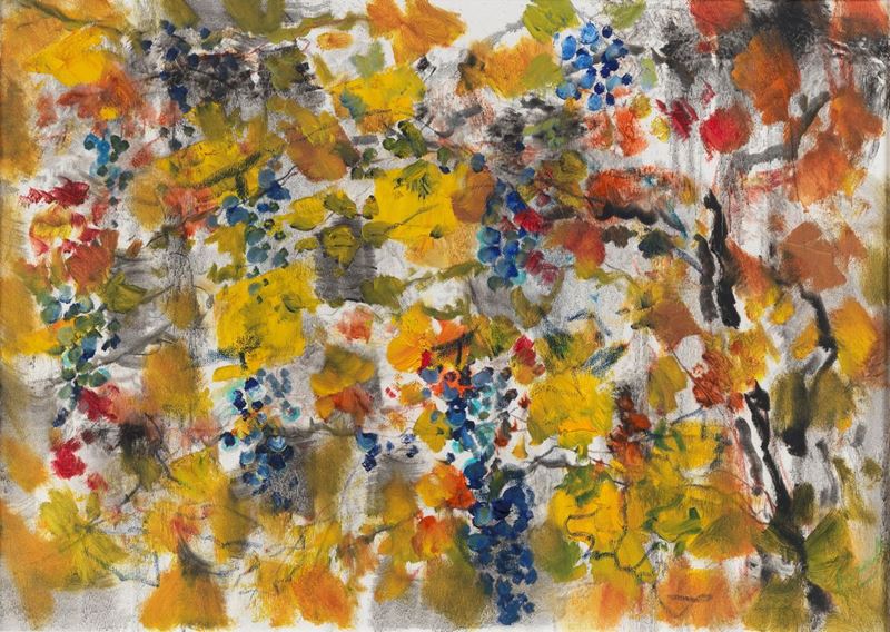 Firmato. "Vigneto" olio su tela cm 50 x 70