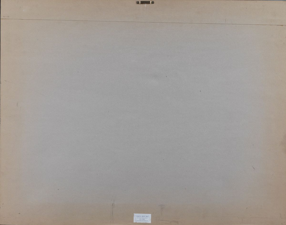 Firmato e datato Roma 1965. "Nudo di ragazza sdraiata" disegno a china su carta cm 50 x 70