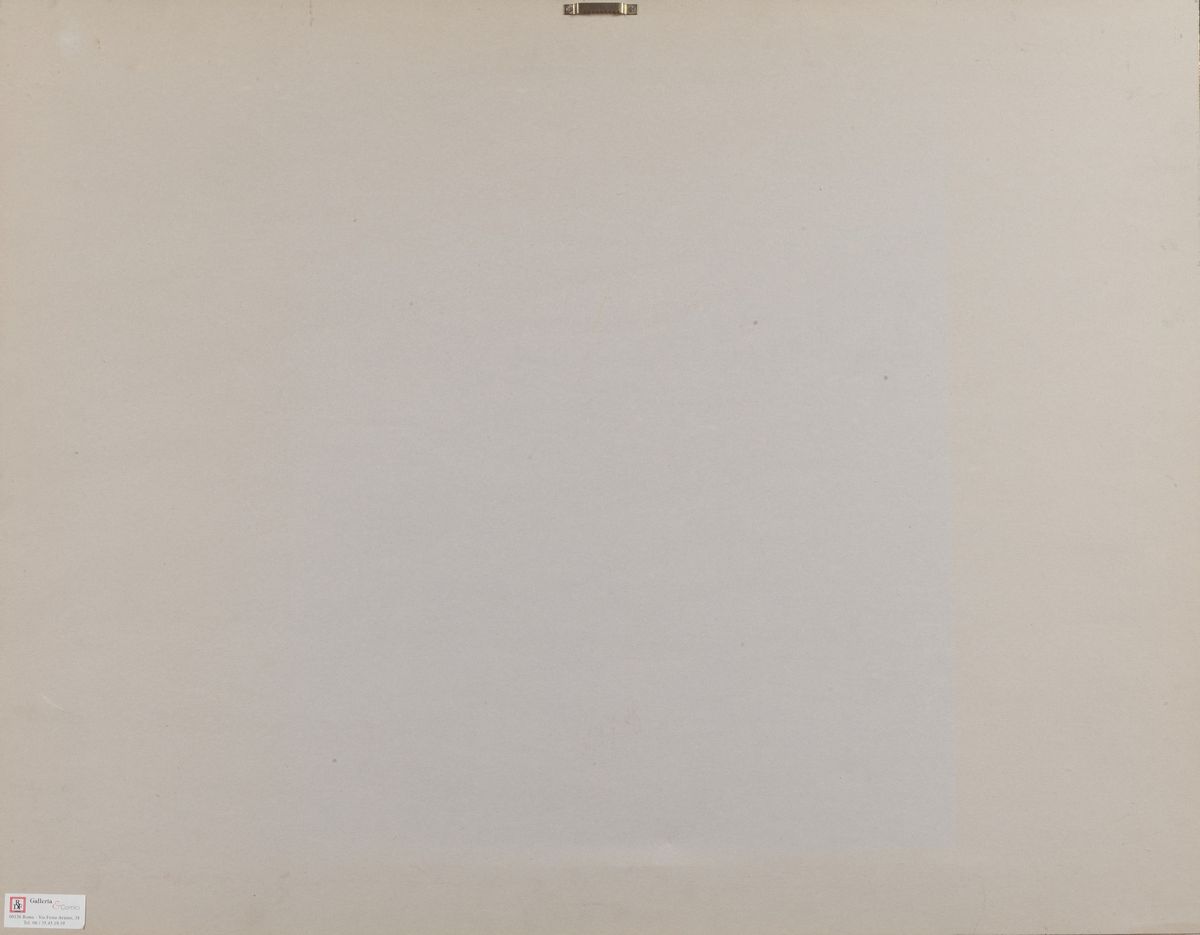 Firmato. "Metafisico e Uccelli antropomorfi" disegno a china e acquarello su carta cm 50 x 70