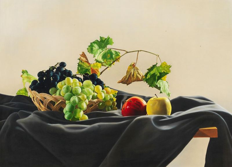 Firmato. "Natura morta di frutta" tecnica mista cm 50 x 70