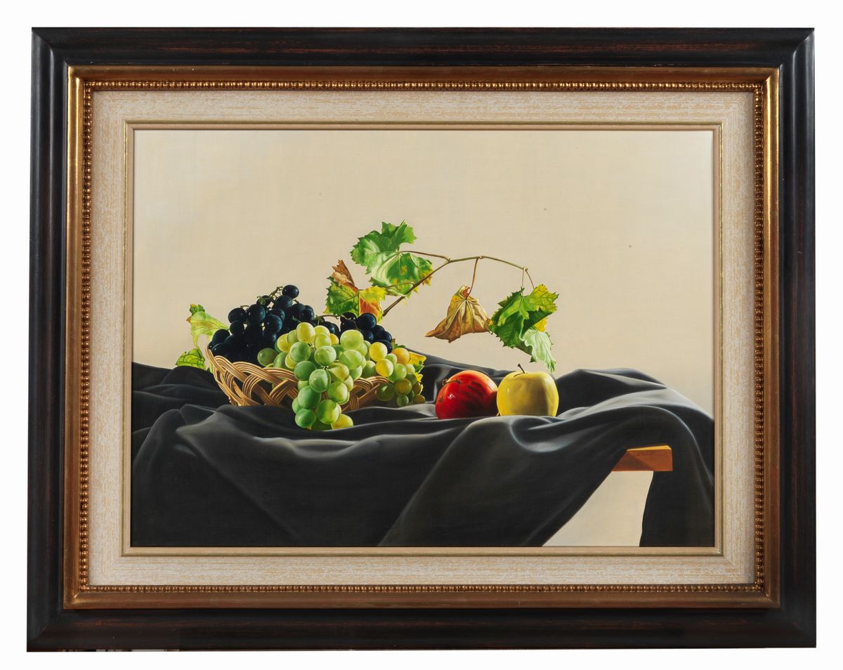 Firmato. "Natura morta di frutta" tecnica mista cm 50 x 70