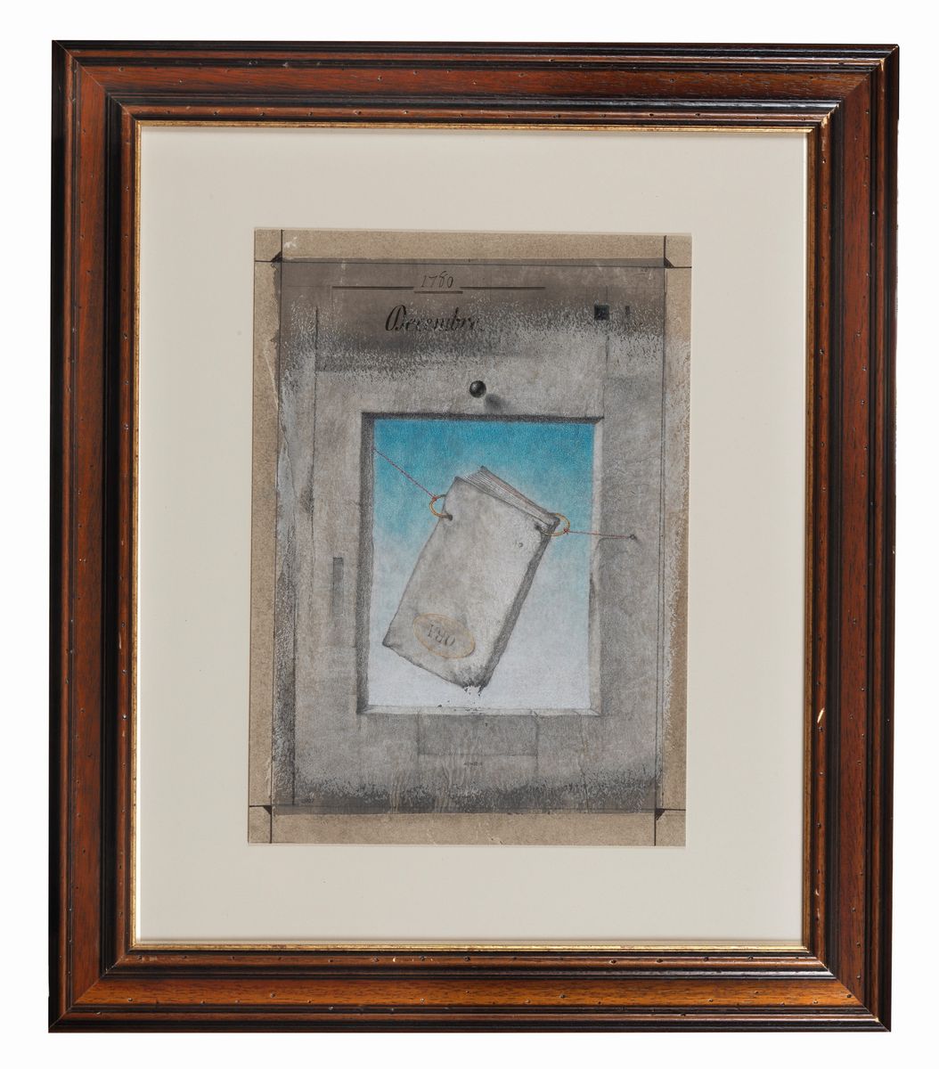 Firmato. "1780 Decembre" tecnica mista su cartoncino cm 46 x 33