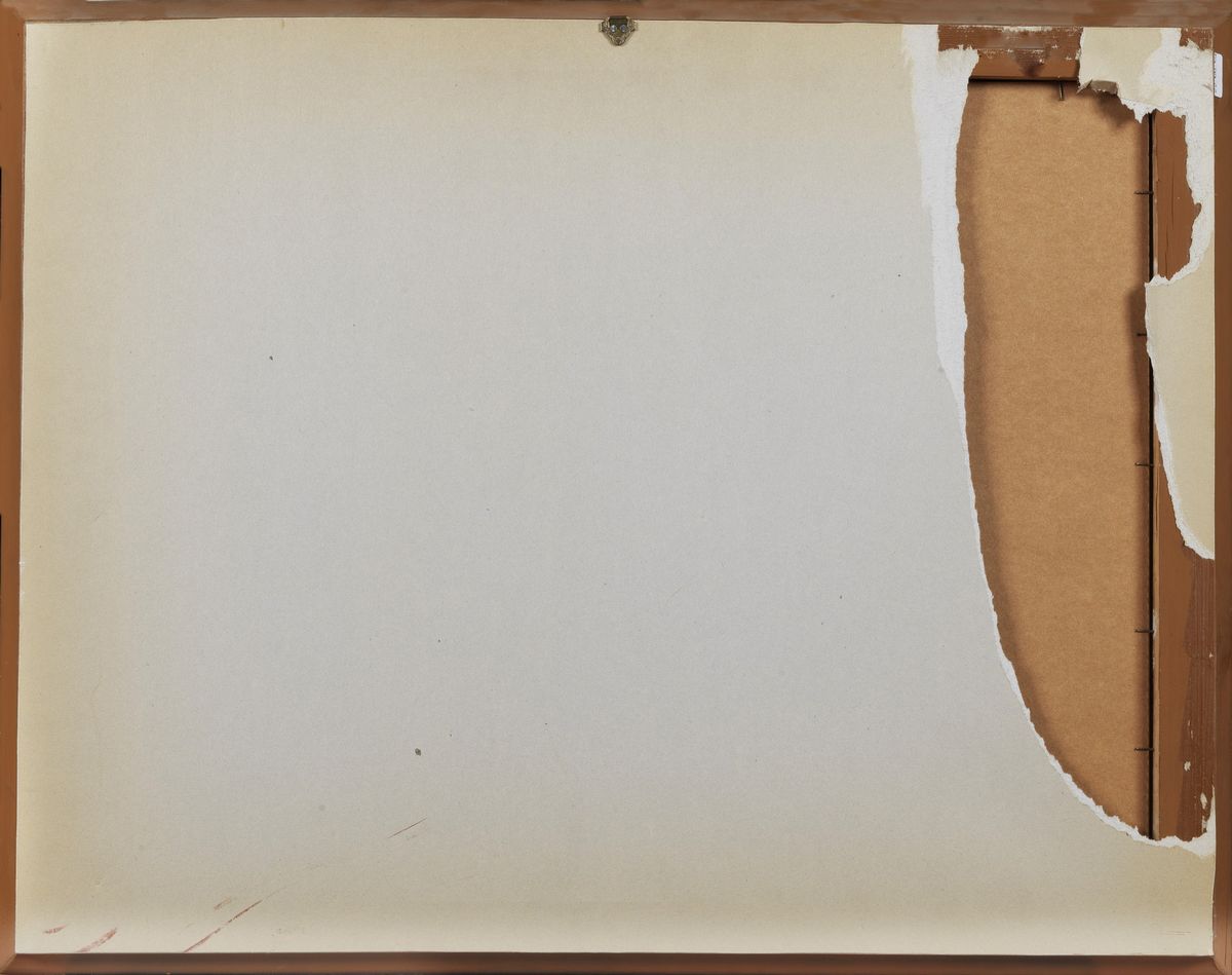 Firmato e datato 1943. "Interno di chiostro" acquarello su carta cm 32 x 46