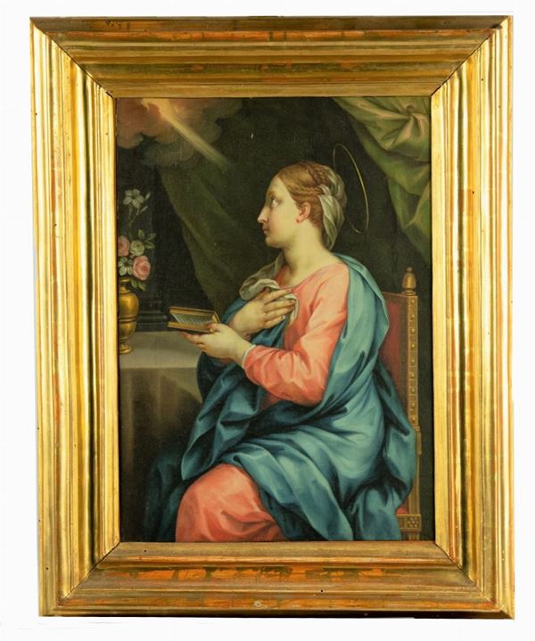 Pittore Napoletano XIX Secolo - &quot;Saint in prayer&quot;