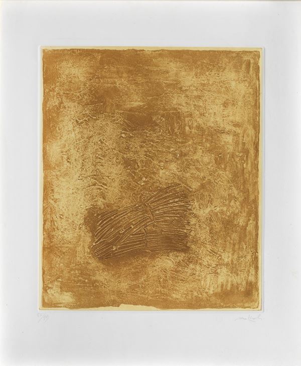 Carlo Mattioli - "Sheaves of wheat" 1988 etching on multiple paper 55/99 cm 42 x 35