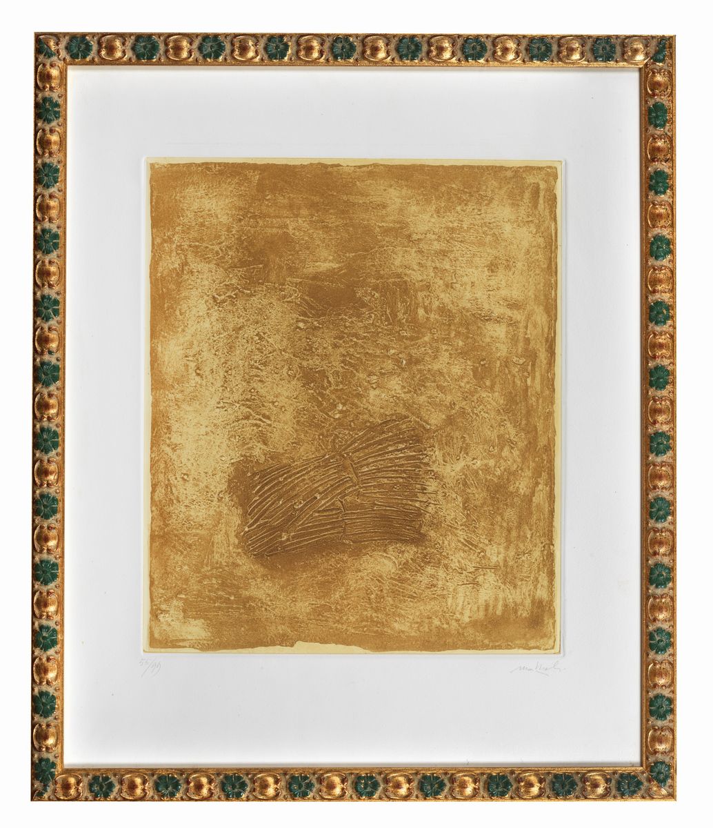 "Covoni di grano" 1988 acquaforte su carta multiplo 55/99 cm 42 x 35