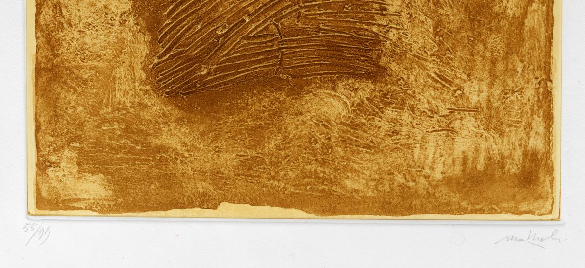 "Covoni di grano" 1988 acquaforte su carta multiplo 55/99 cm 42 x 35