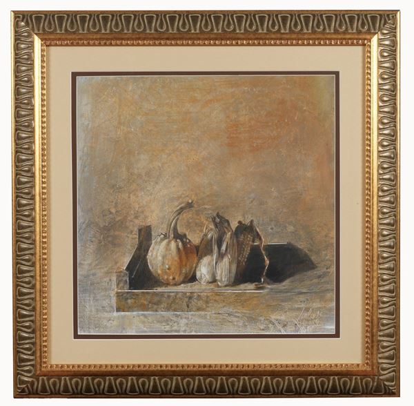 Giorgio Scalco - Signed and dated 1993. "Untitled" tempera on paper 56 x 56 cm
