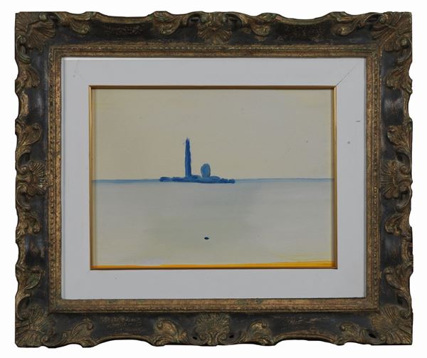 Virgilio Guidi - Firmato. "San Giorgio" olio su tela cm 30 x 40