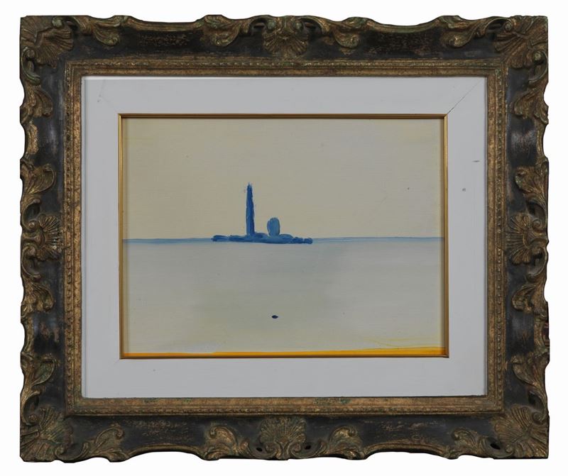 Firmato. "San Giorgio" olio su tela cm 30 x 40