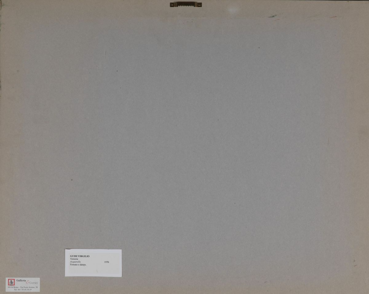 Firmato e datato 1976. "Venezia" acquarello su carta cm 36 x 50